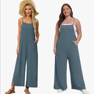Summer Jumpsuit/Romper/Overalls, Sleeveless, Casual, Loose fit Boho, Wide Leg,